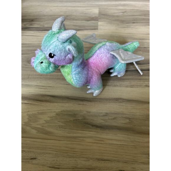 American Girl Crisella Dragon Plush Rainbow Tie Dye Wellie Wishers Magic Garden - Picture 2 of 6